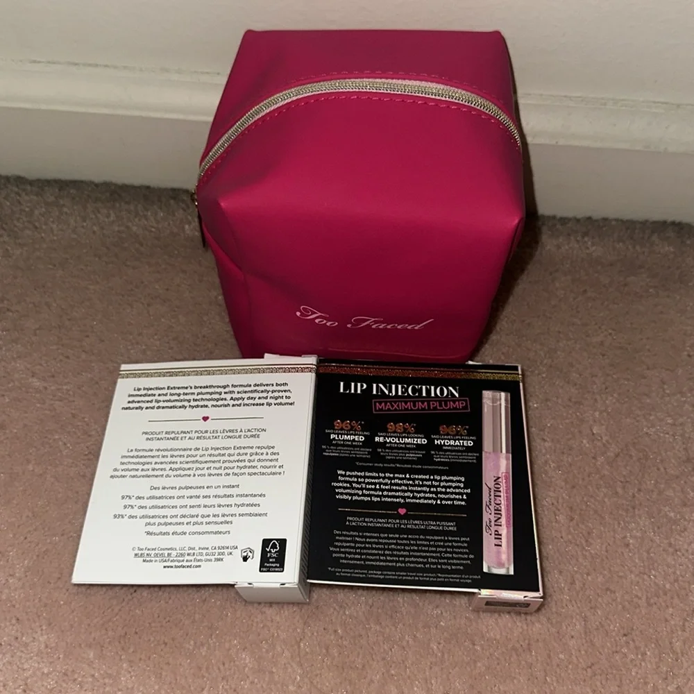 Too Faced 2-Pc. Lip Injection Major Must-Haves Travel Lip Plumper Gift Set NWT